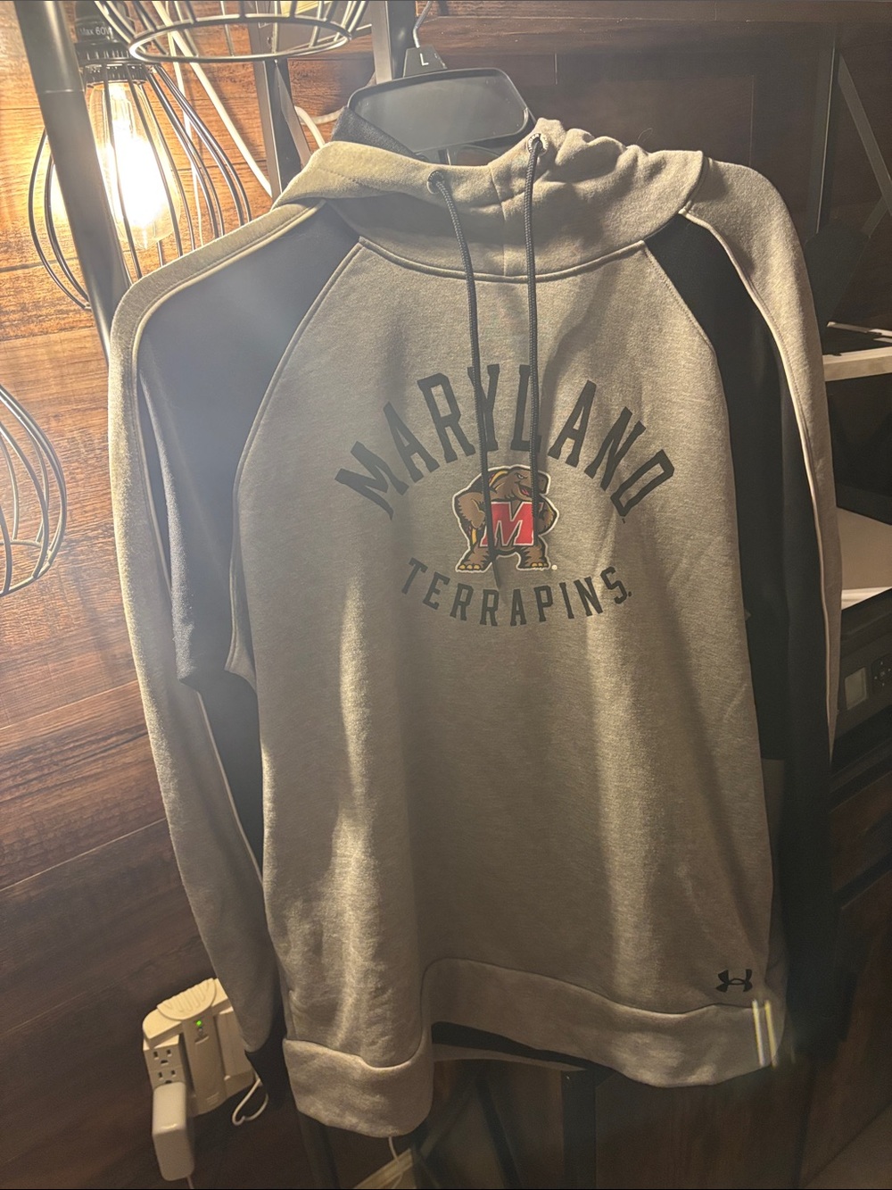 Under Armour Gray and Black Maryland Terrapins Pullover Hoodie